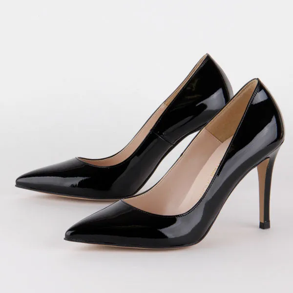 *BRAMARE - black patent, 9cm size UK 3