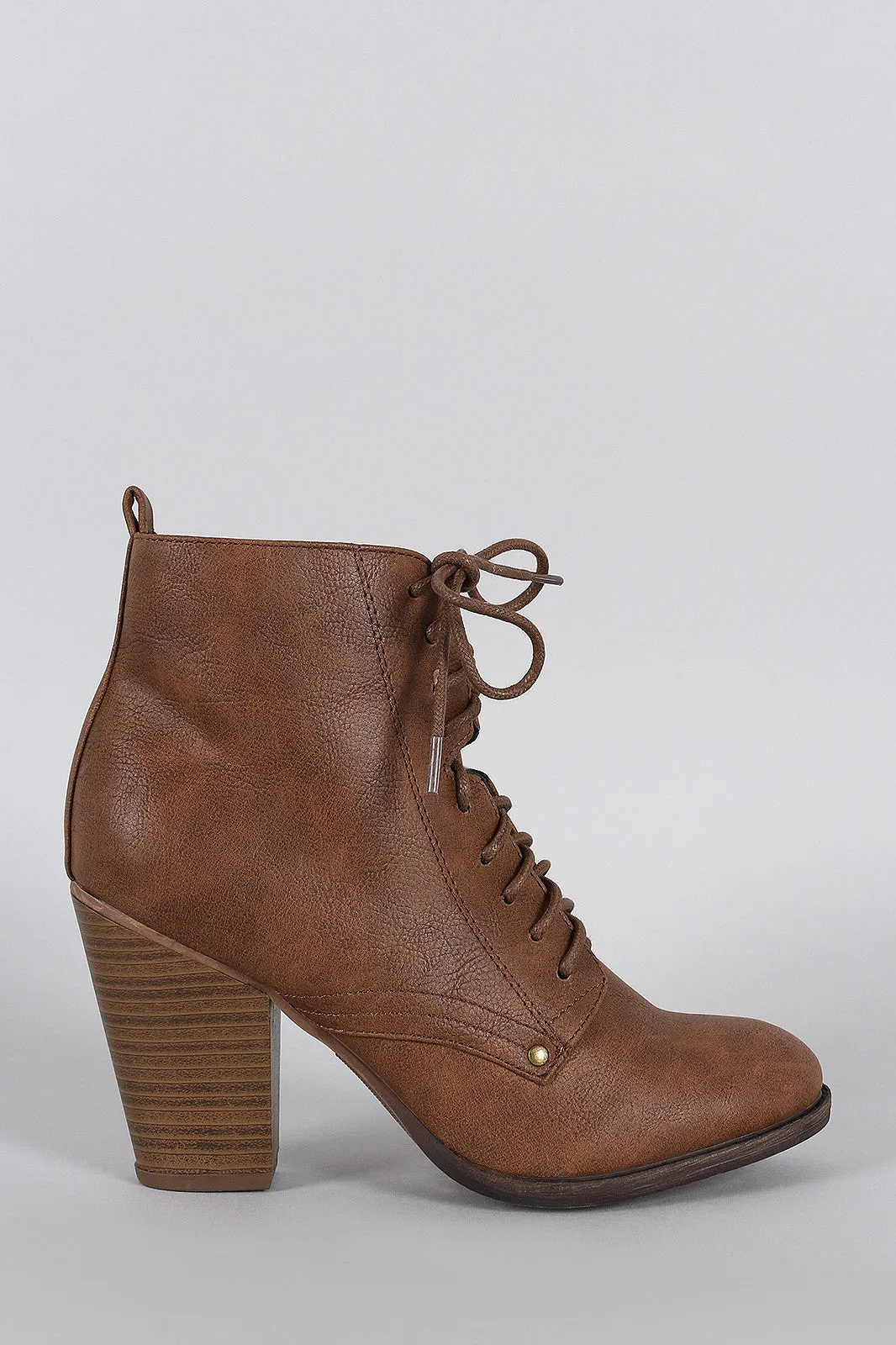 Breckelle Combat Stacked Bootie