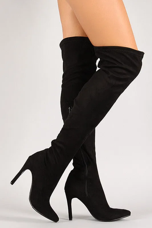 Breckelle Vegan Suede Stiletto Over-The-Knee Boot