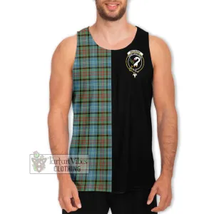 Brisbane Tartan Men's Tank Top with Family Crest and Half Of Me Style