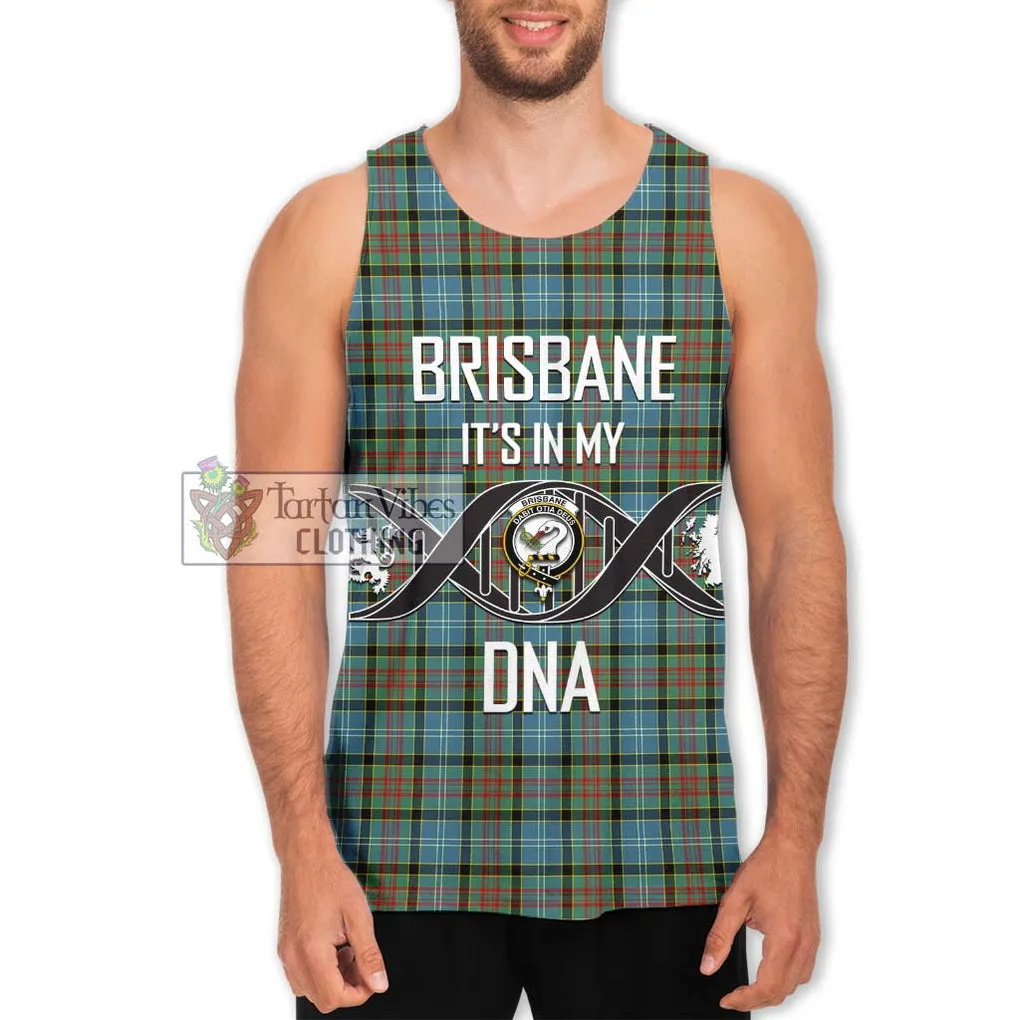 Brisbane Tartan Men's Tank Top with Family Crest DNA In Me Style