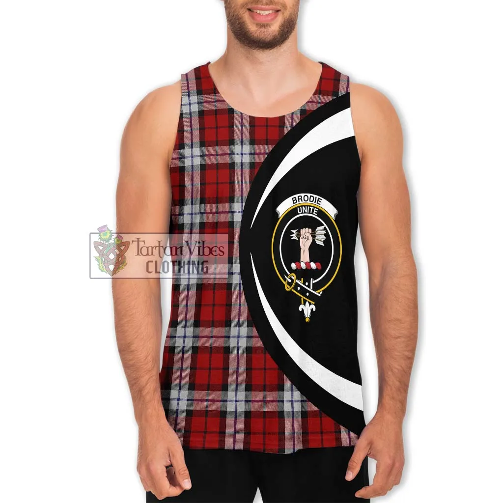 Brodie Dress Tartan Men's Tank Top with Family Crest Circle Style