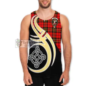 Brodie Modern Tartan Men's Tank Top with Family Crest and Celtic Symbol Style