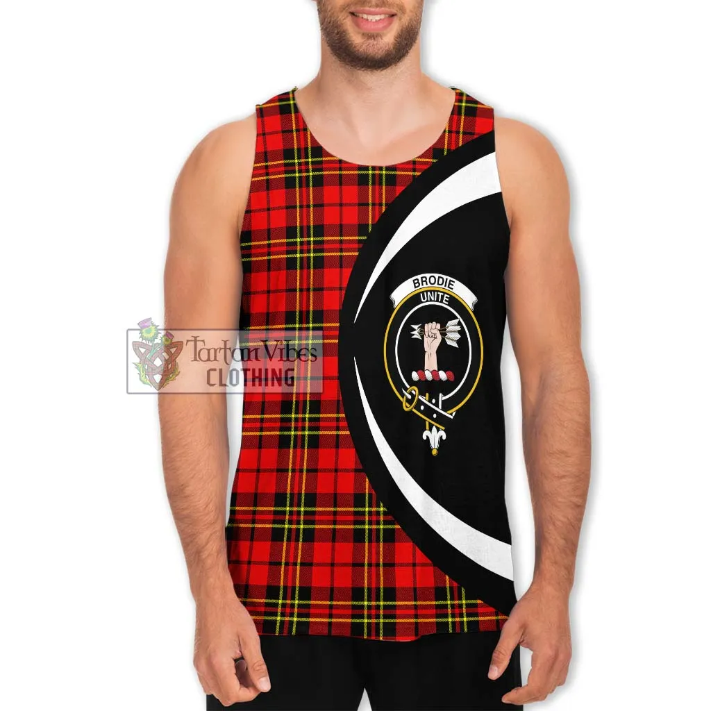 Brodie Modern Tartan Men's Tank Top with Family Crest Circle Style