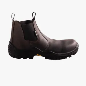 Bronx Mens Vibram Chelsea Steel Toe Boot Brown