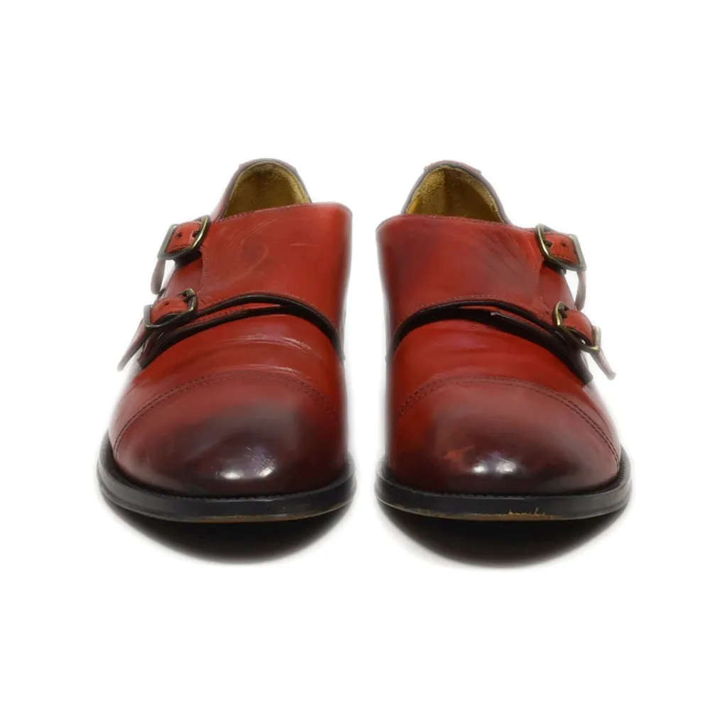 Brooks Brothers Monk Strap Shoes Leather Red Colour For Men