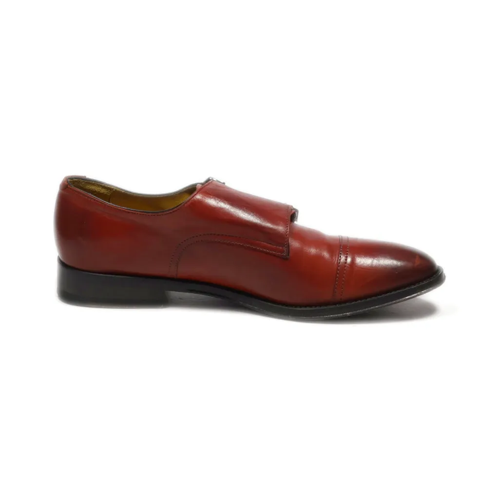 Brooks Brothers Monk Strap Shoes Leather Red Colour For Men