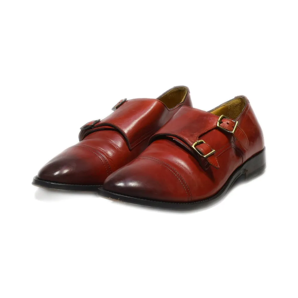 Brooks Brothers Monk Strap Shoes Leather Red Colour For Men