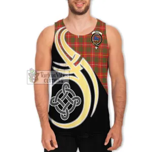 Bruce Modern Tartan Men's Tank Top with Family Crest and Celtic Symbol Style