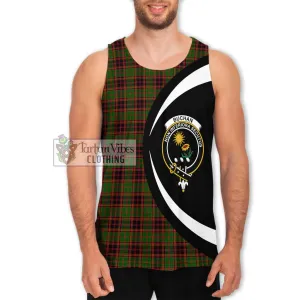 Buchan Tartan Men's Tank Top with Family Crest Circle Style