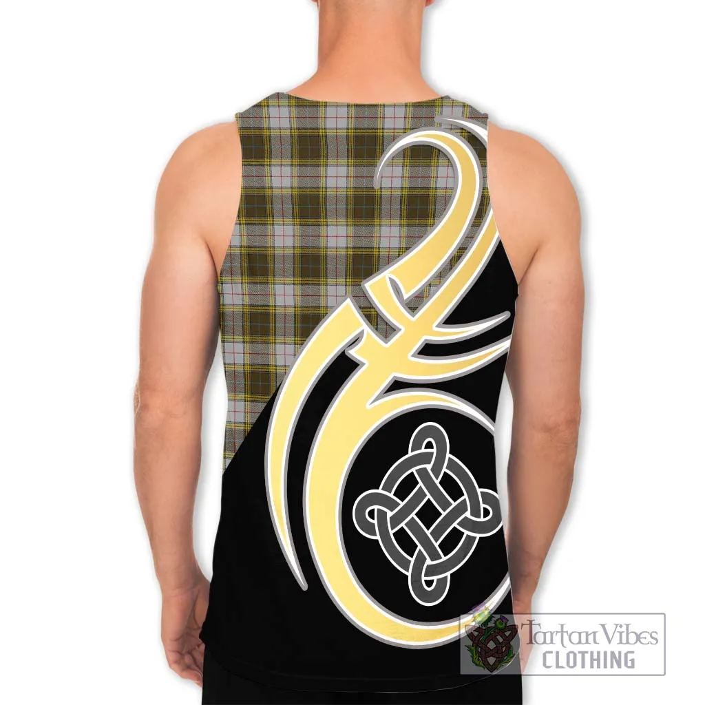 Buchanan Dress Tartan Men's Tank Top with Family Crest and Celtic Symbol Style