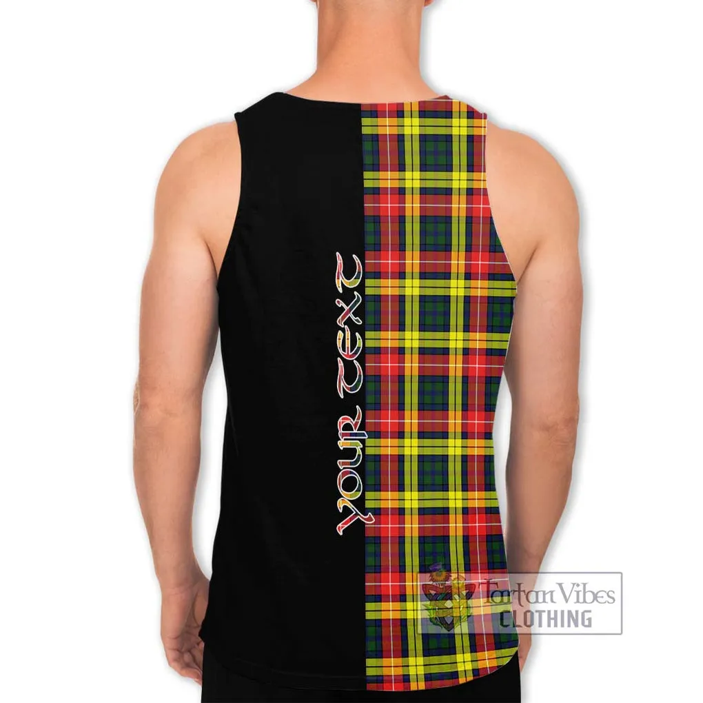 Buchanan Modern Tartan Men's Tank Top with Family Crest and Half Of Me Style