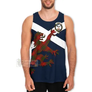 Burns Tartan Lion Rampant Men's Tank Top  Proudly Display Your Heritage with Alba Gu Brath and Clan Name