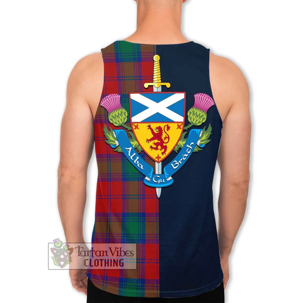 Byres (Byses) Tartan Men's Tank Top Alba with Scottish Lion Royal Arm Half Style