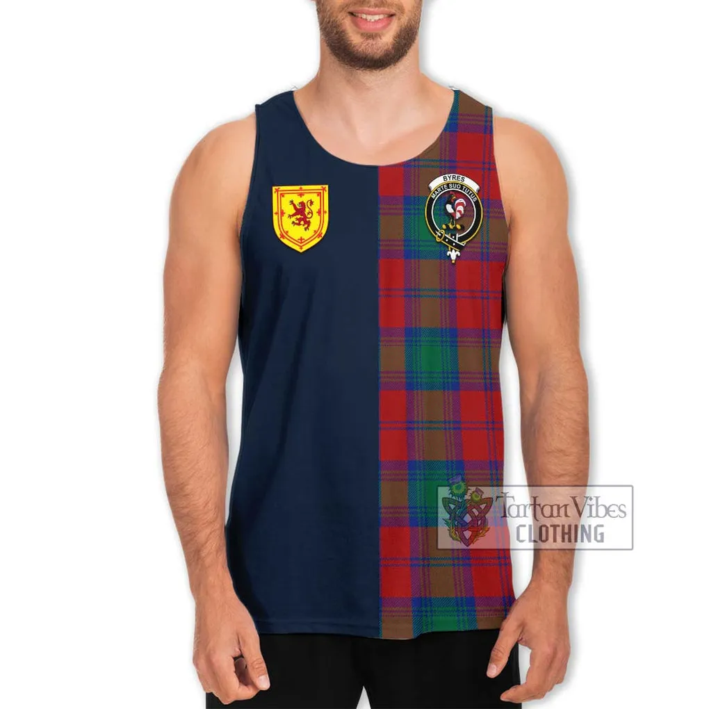 Byres (Byses) Tartan Men's Tank Top Alba with Scottish Lion Royal Arm Half Style