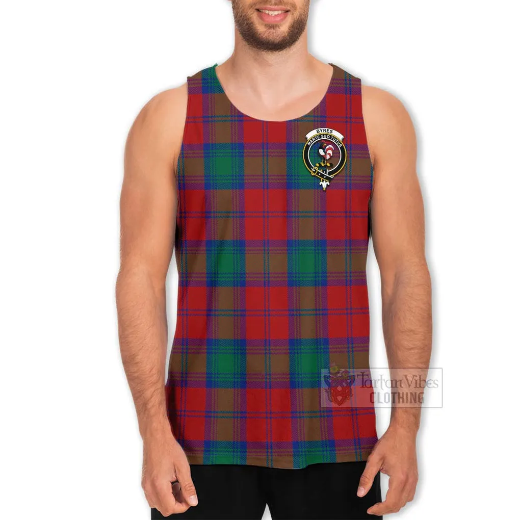 Byres (Byses) Tartan Men's Tank Top with Family Crest Celtic Skull Style