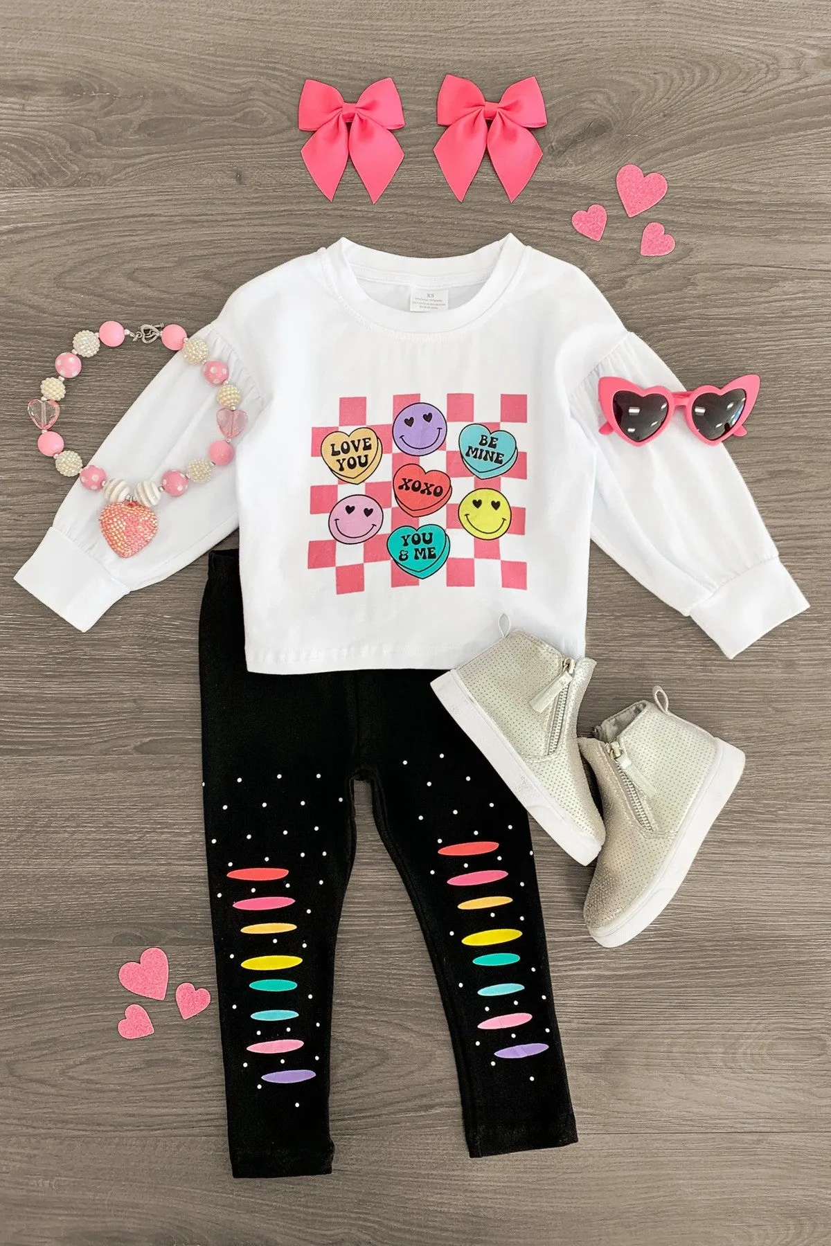 Checkered Candy Hearts Legging Set