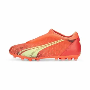 Childrens Football Boots Puma Ultra Match LL MG Orange