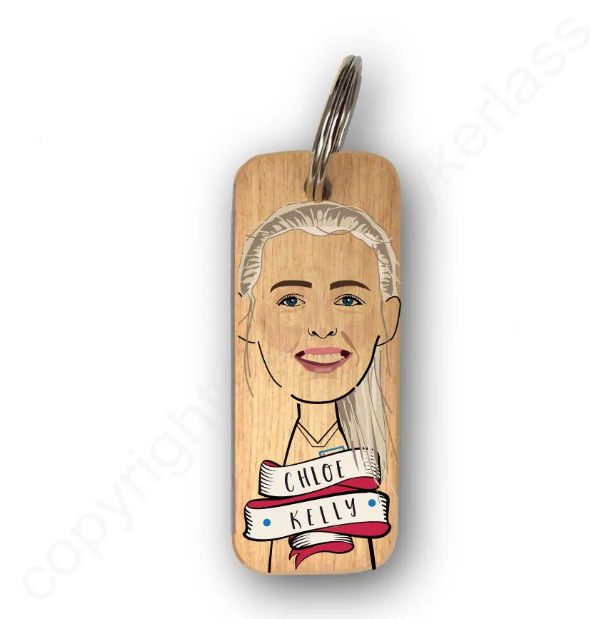 Chloe Kelly Character Wooden Keyring - RWKR1