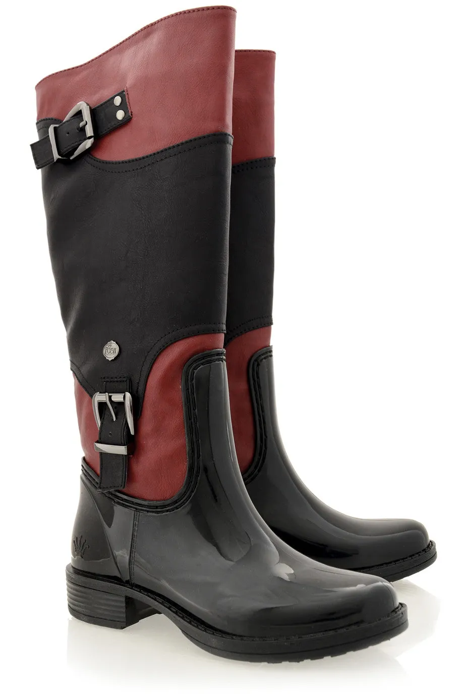 CLAUS Black Bordeaux Knee High Suede Boots