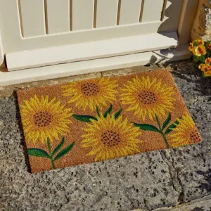 Coir Door Mat Sunflowers 45 x 75cm