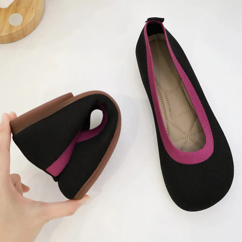 Comfortable Air Mesh Square Toe Ballet Flats for Women