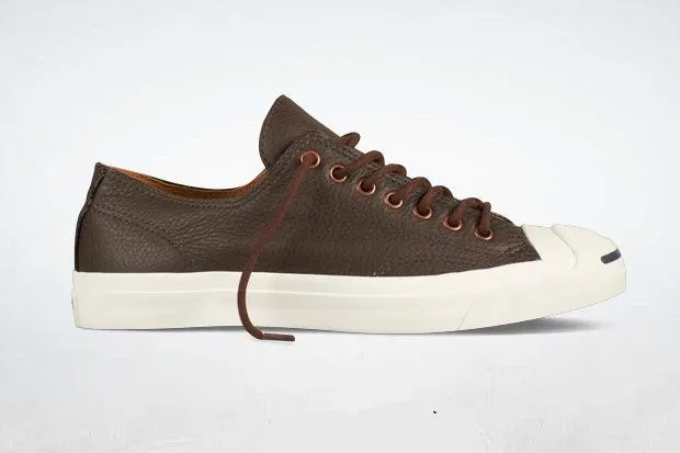 Converse Chocolate Jack Purcell Ox Velcro Low Top Leather Sneakers