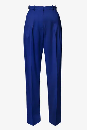 Cosmopolitan Wide Wool Pants in Electric Blue