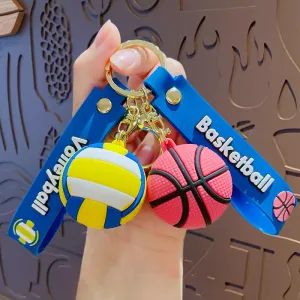 Creative Cartoon Ball Series Basketball Keychain