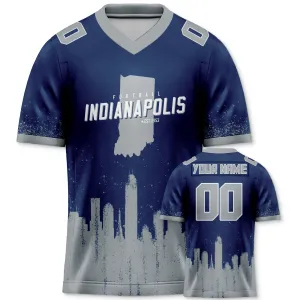 Custom Football Jersey Indianapolis Colts City Map Graffiti Shirt Unisex Personalized Name and Number for Men Women Youth Football Fans Gift