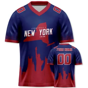 Custom Football Jersey New York Giants City Map Graffiti Shirt Unisex Personalized Name and Number for Men Women Youth Football Fans Gift