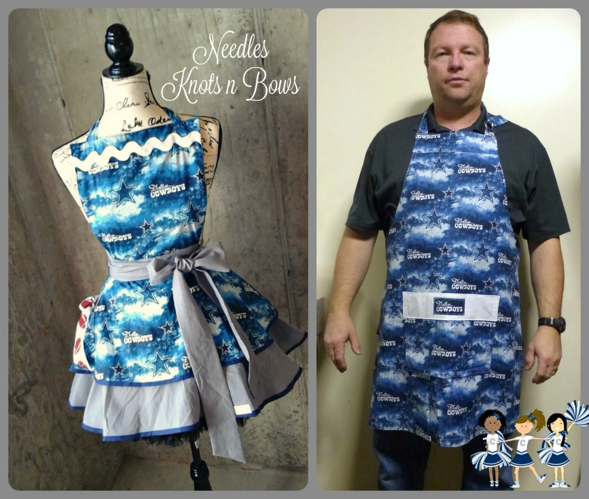 Dallas Cowboys Women's Football Apron, Plus Size Apron