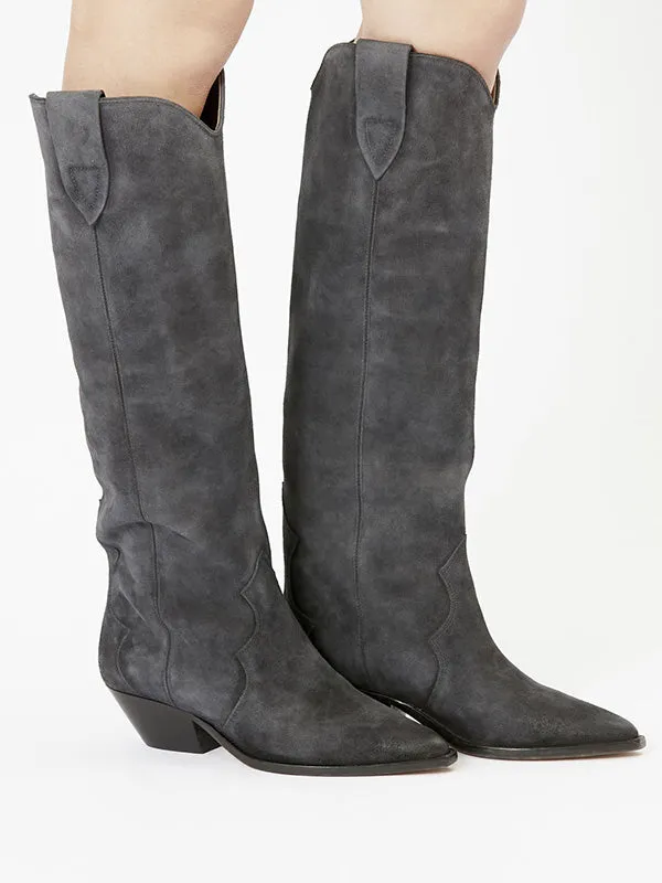 Denvee High Boots in Faded Black