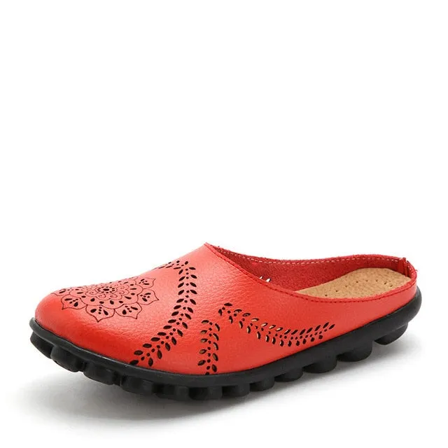 dobeyping New Cut-Outs Summer Shoes Woman Genuine Leather Women Flats