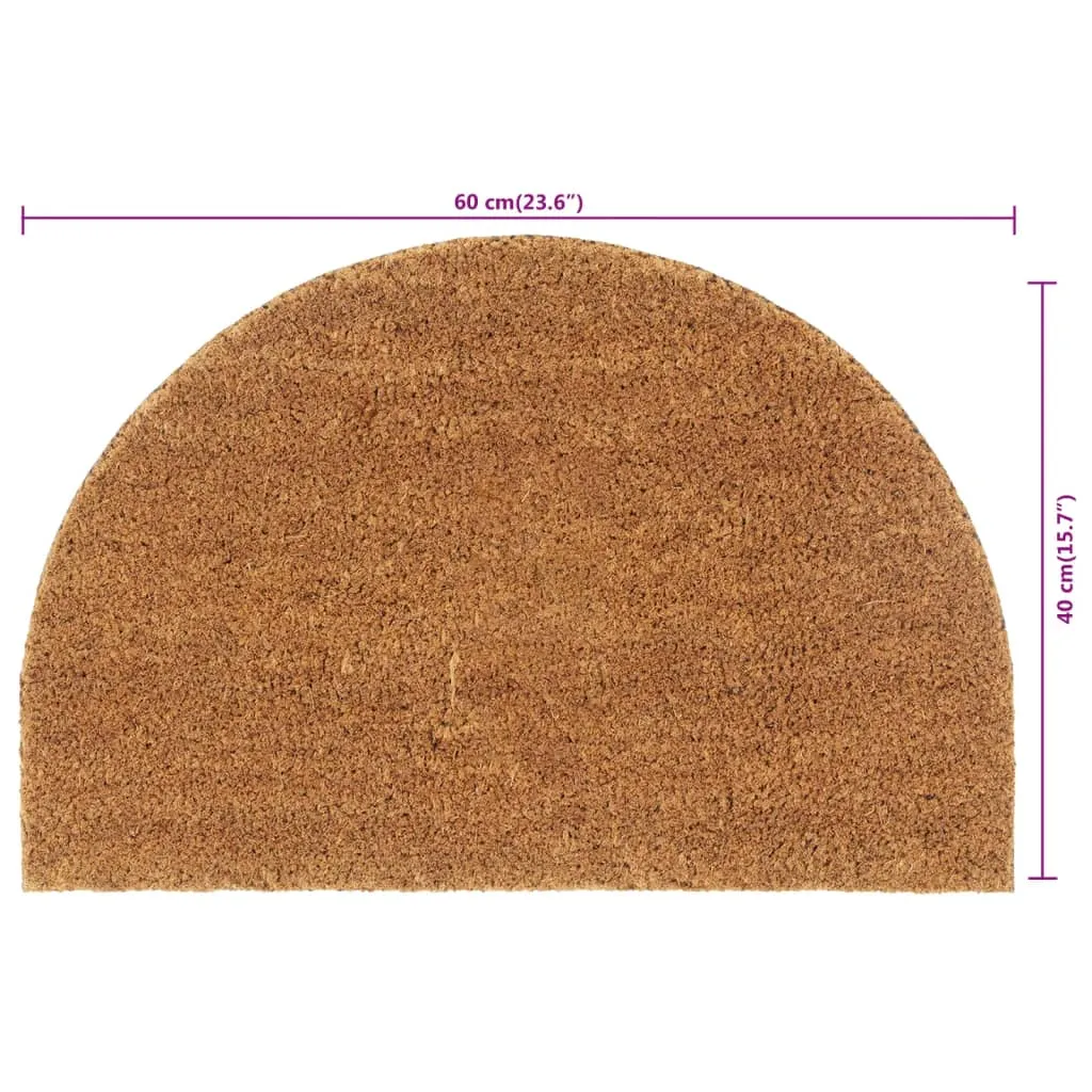 Door Mat Natural Half Round 40x60 cm Tufted Coir