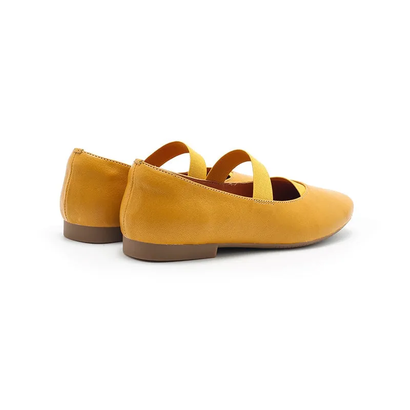 Dwarves Sheepskin Womens Michaela Mary Jane Flats Instep Strap Mori Style in 6 Colors