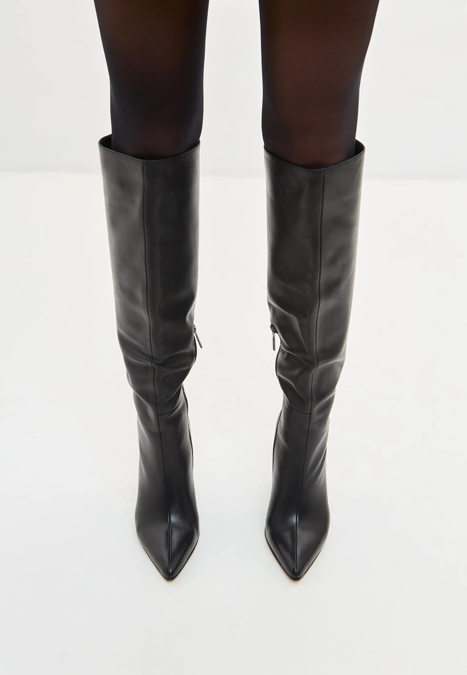 Elegant Stiletto Knee-High Boots Reyna - Black