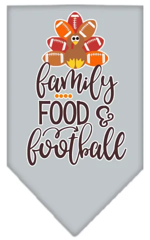 Family, Food, And Football Screen Print Bandana Grey Large