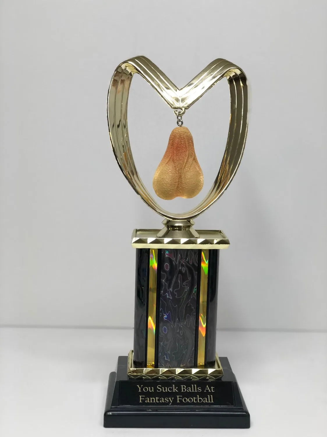 Fantasy Football Funny Trophy Sacko You Suck Balls Loser Trophy Last Place FFL Trophy You Suck HAIRY Balls Adult Humor Gag Gift Testicle