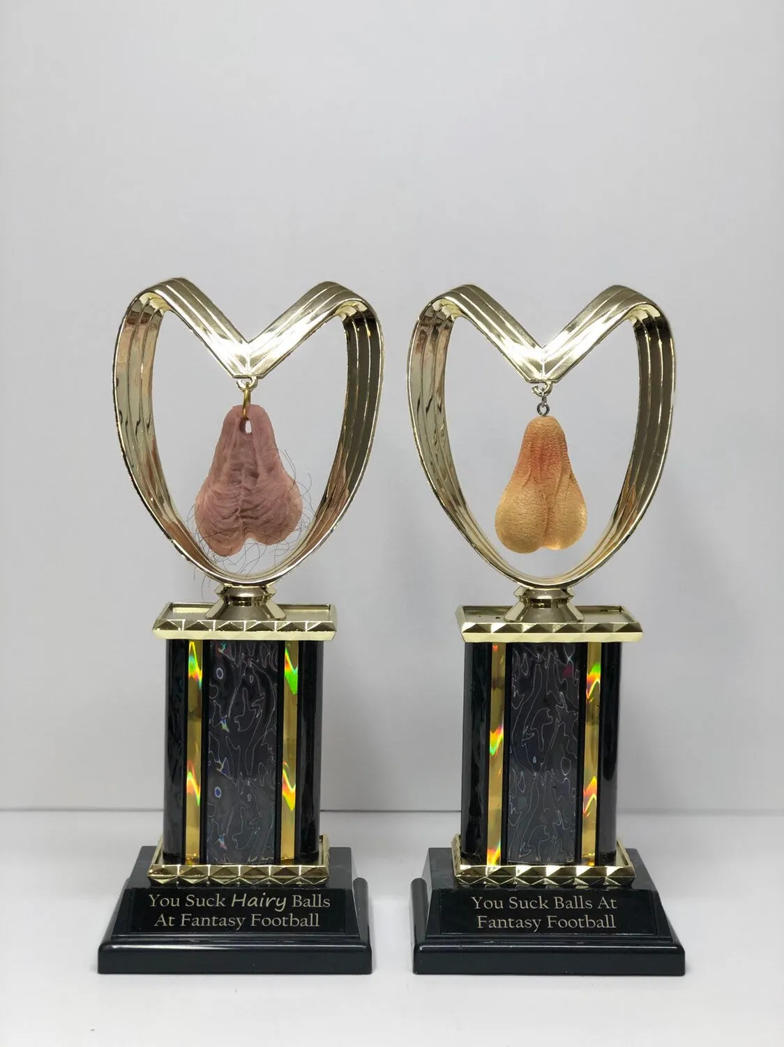 Fantasy Football Funny Trophy Sacko You Suck Balls Loser Trophy Last Place FFL Trophy You Suck HAIRY Balls Adult Humor Gag Gift Testicle