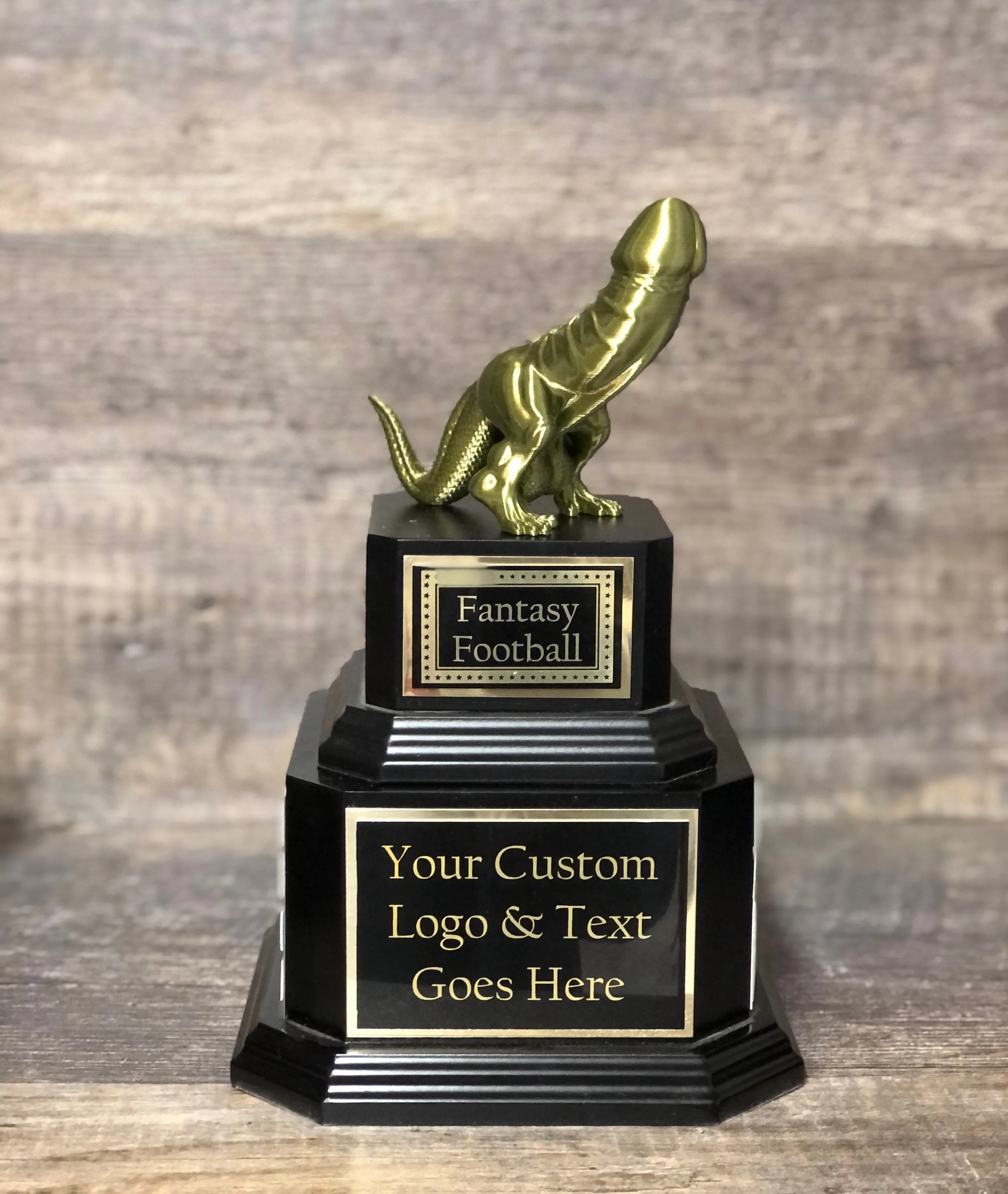 Fantasy Football Trophy Dickasaurus LOSER Trophy FFL Trophy Funny Award Perpetual Trophy Last Place Dinosaur Dickhead Penis Award