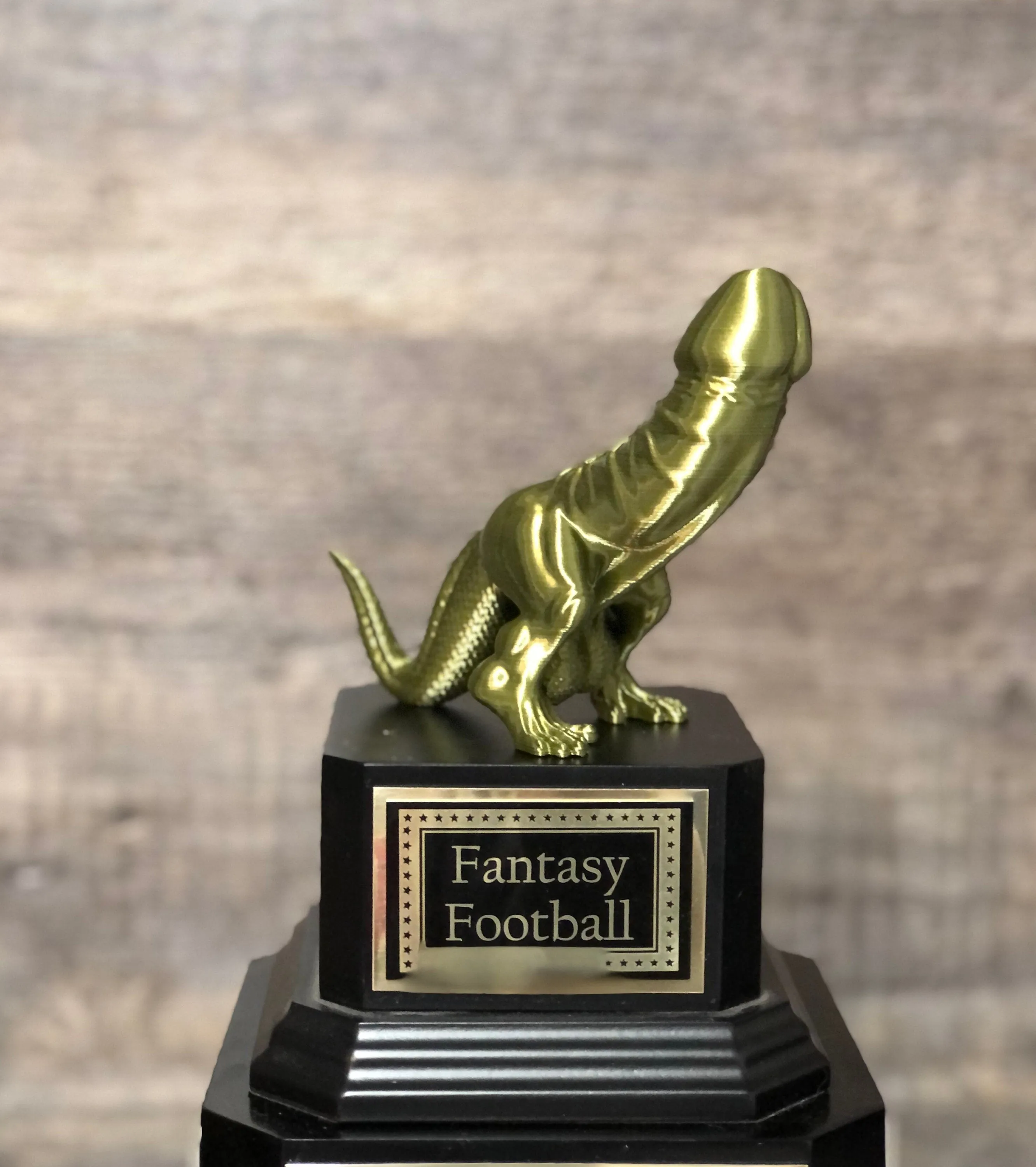 Fantasy Football Trophy Dickasaurus LOSER Trophy FFL Trophy Funny Award Perpetual Trophy Last Place Dinosaur Dickhead Penis Award