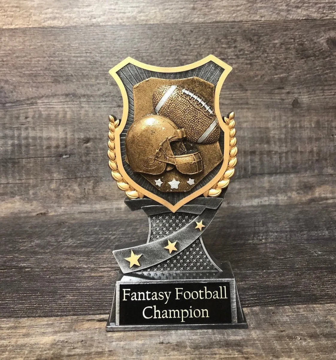 Fantasy Football Trophy FFL Football Shield Champion Winner Fantasy League Custom Trophy Sports Award  Free Engraving