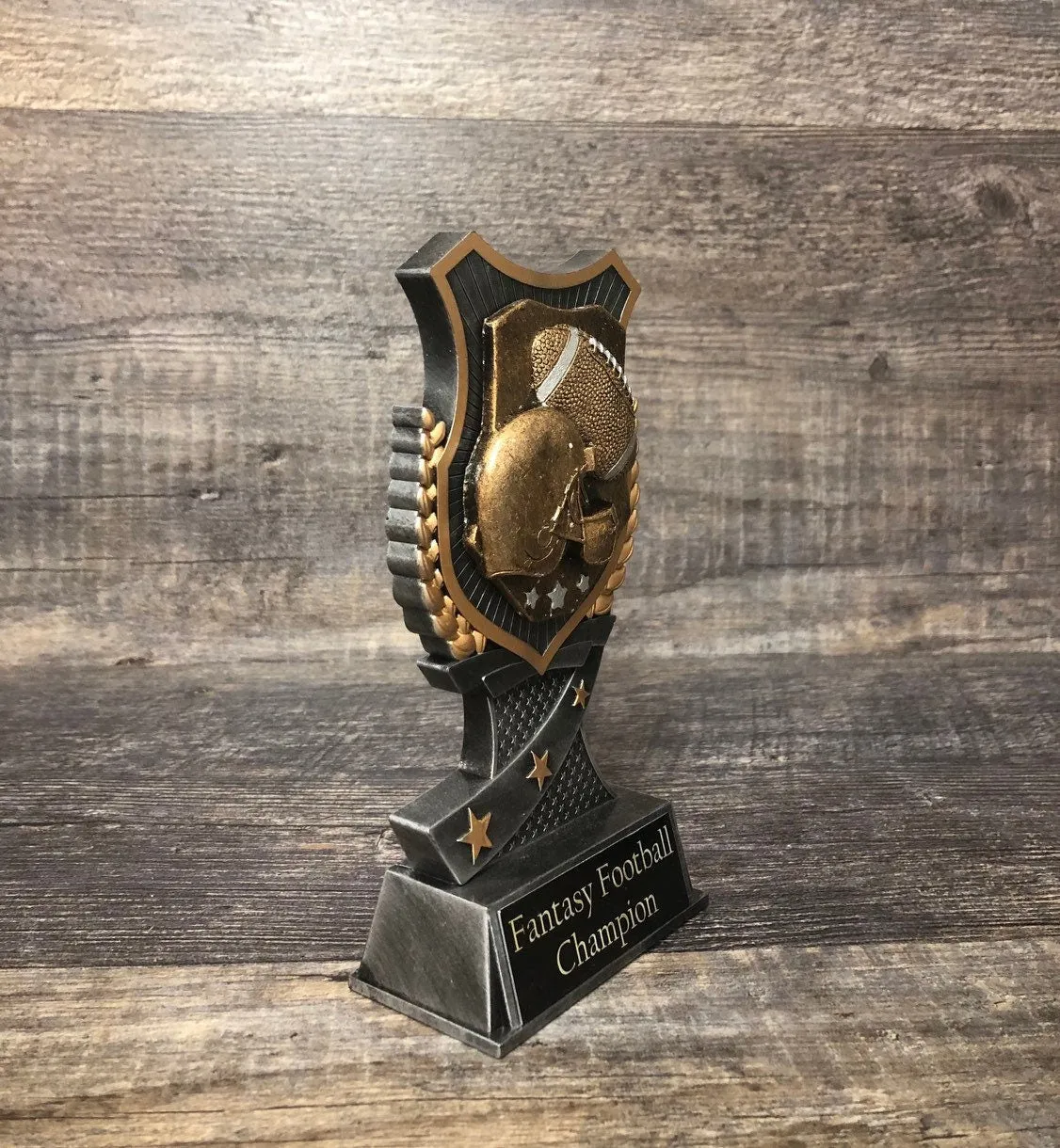 Fantasy Football Trophy FFL Football Shield Champion Winner Fantasy League Custom Trophy Sports Award  Free Engraving