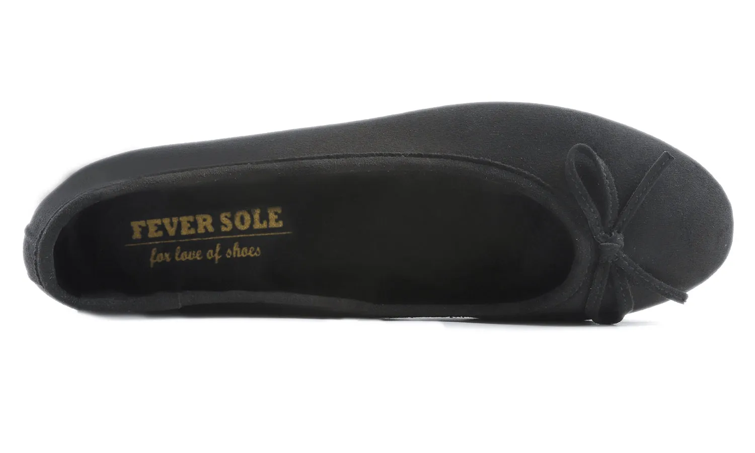 Feversole Women's Macaroon Faux Suede Memory Foam Cushion Insock Soft Ballet Flat Black