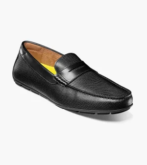 Florsheim Mens Mock Toe Penny Driver Shoe-Black