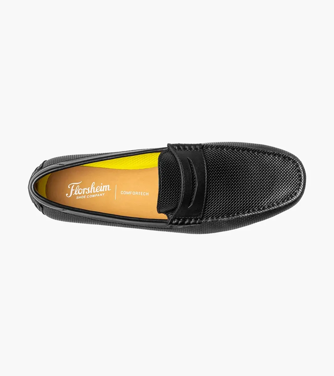 Florsheim Mens Mock Toe Penny Driver Shoe-Black