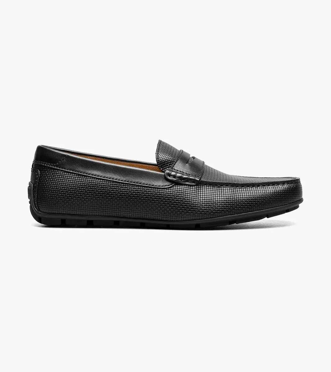 Florsheim Mens Mock Toe Penny Driver Shoe-Black