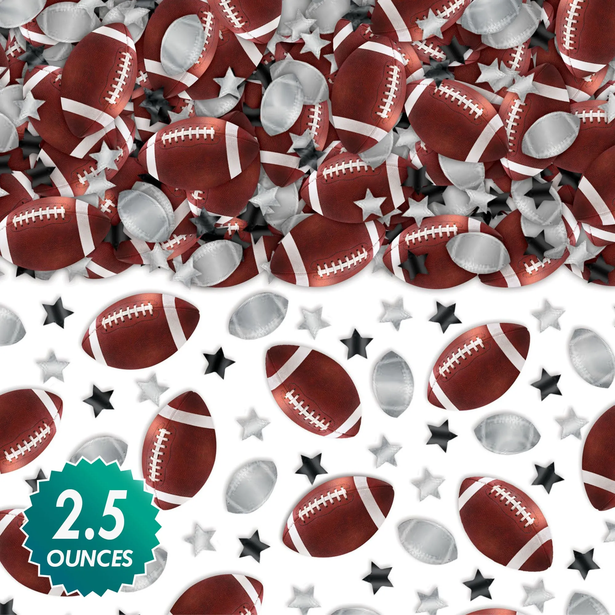 Football & Silver Star Table Scatter Confetti Party Decorations