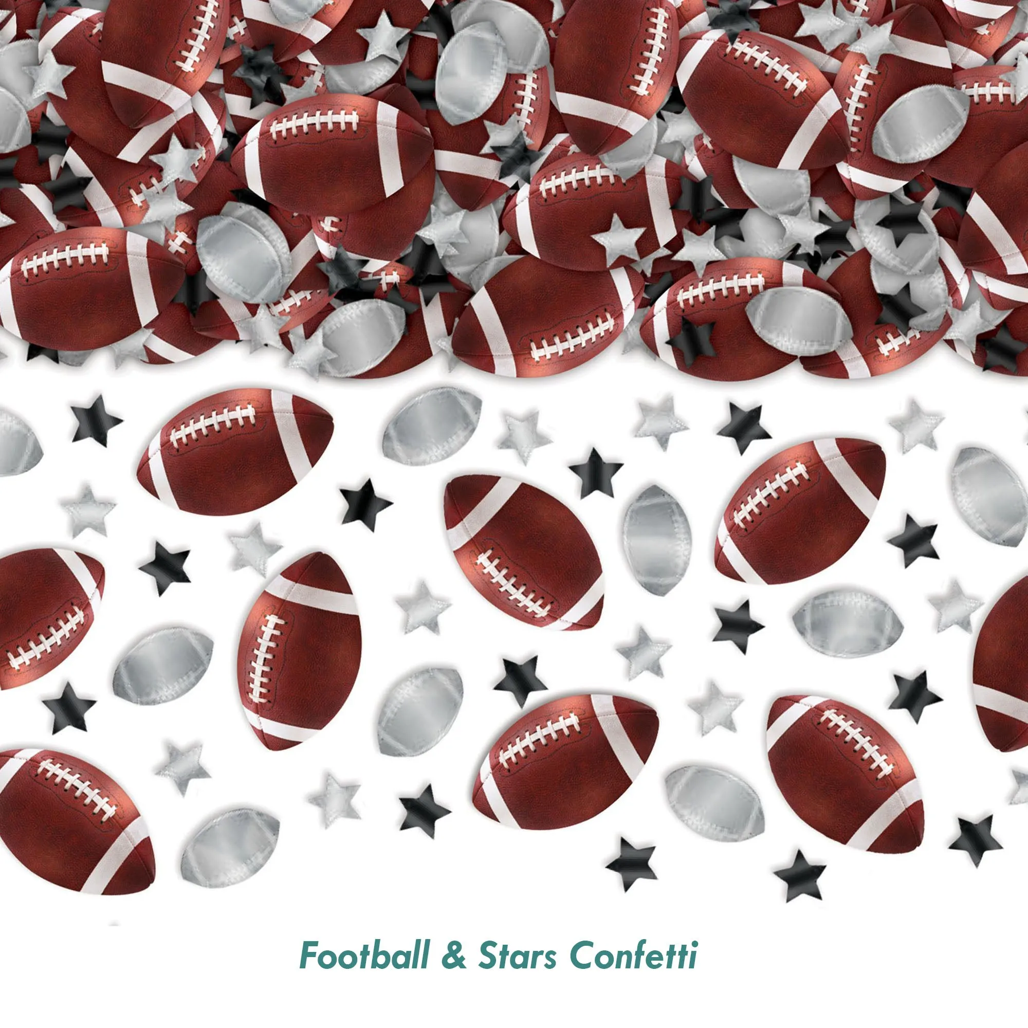 Football & Silver Star Table Scatter Confetti Party Decorations